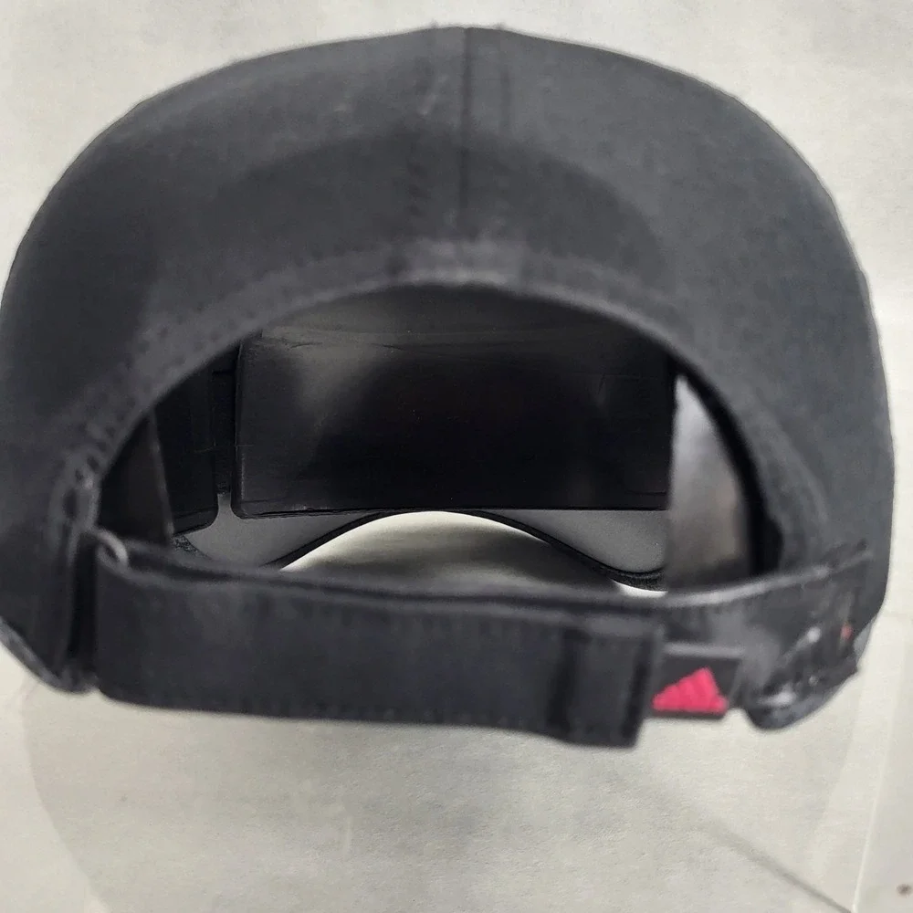 ADIDAS CLIMALITE 3 BAR ADJUSTABLE STRAPBACK BASEBALL HAT/CAP, BLACK, LIGHTWEIGHT